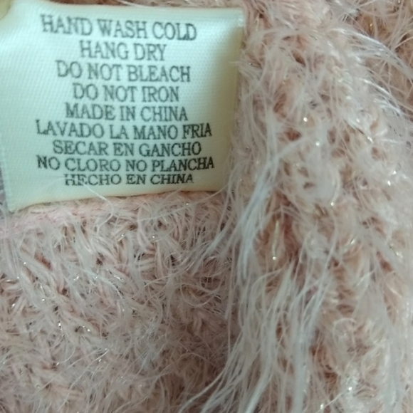 FREEWAY Blush Pink Cowlneck Knit Eyelash Sweater - Picture 6 of 8